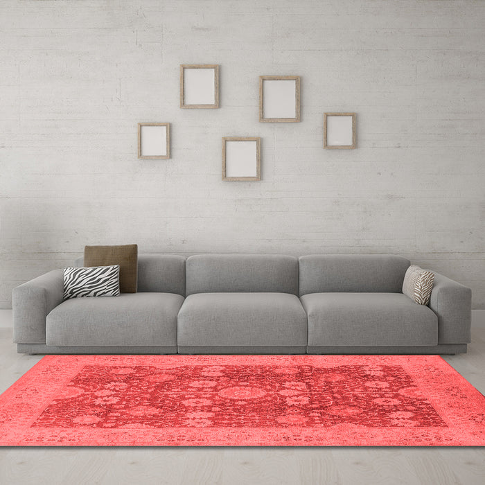 Industrial Red Washable Rugs