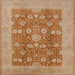 Square Machine Washable Industrial Modern Brown Sand Brown Rug, wshurb3045