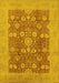 Machine Washable Oriental Yellow Industrial Rug, wshurb3045yw