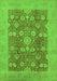 Machine Washable Oriental Green Industrial Area Rugs, wshurb3045grn