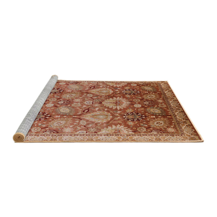 Sideview of Machine Washable Industrial Modern Brown Sand Brown Rug, wshurb3046