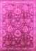 Machine Washable Oriental Pink Industrial Rug, wshurb3046pnk