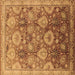 Square Machine Washable Oriental Brown Industrial Rug, wshurb3046brn