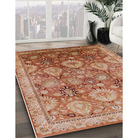 Mid-Century Modern Brown Sand Brown Oriental Rug, urb3046