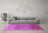 Machine Washable Oriental Purple Industrial Rug, wshurb3046pur