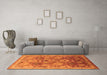 Machine Washable Oriental Orange Industrial Area Rugs in a Living Room, wshurb3046org