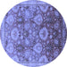 Round Oriental Blue Industrial Rug, urb3046blu