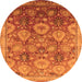 Round Oriental Orange Industrial Rug, urb3046org