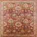 Square Mid-Century Modern Brown Sand Brown Oriental Rug, urb3046