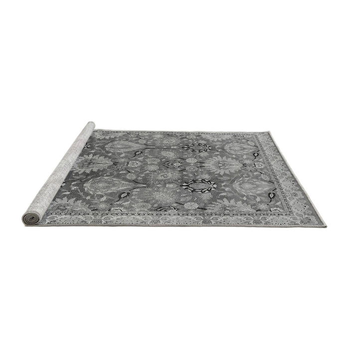 Sideview of Machine Washable Oriental Gray Industrial Rug, wshurb3046gry