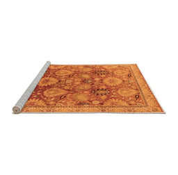 Sideview of Machine Washable Oriental Orange Industrial Area Rugs, wshurb3046org
