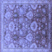 Square Oriental Blue Industrial Rug, urb3046blu