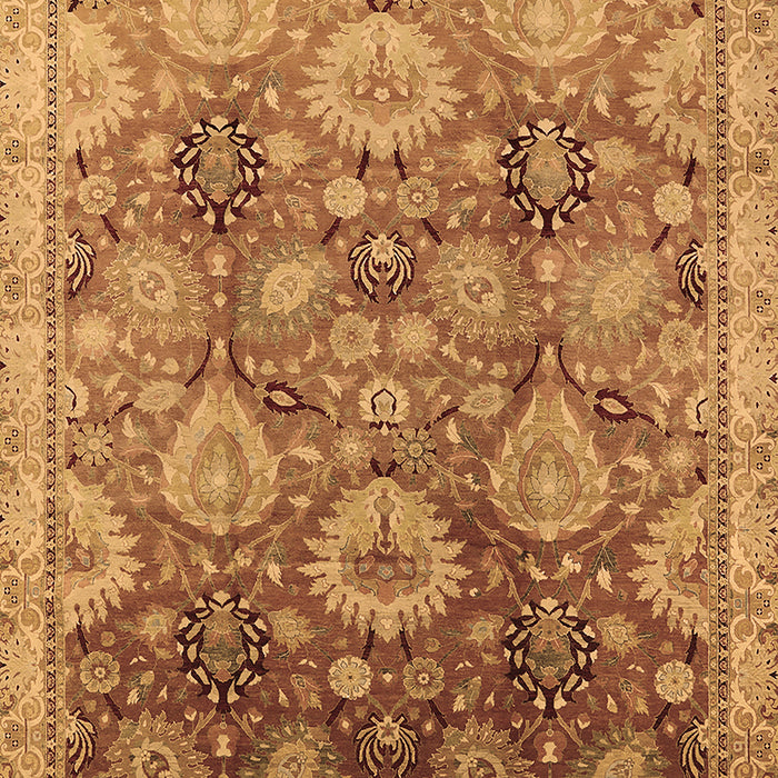 Machine Washable Oriental Brown Industrial Rug, wshurb3046brn