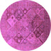 Round Oriental Purple Industrial Rug, urb3047pur