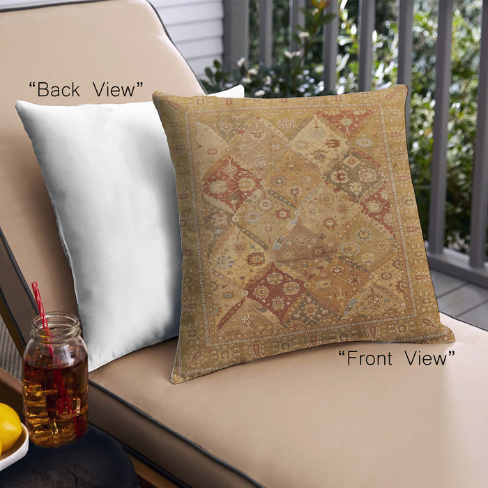 Front View of Mid-Century Modern Urban Square Mahogany Brown Throw Pillow, 18 inch by 18 inch, pwurb3047