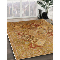 Mid-Century Modern Mahogany Brown Oriental Rug, urb3047