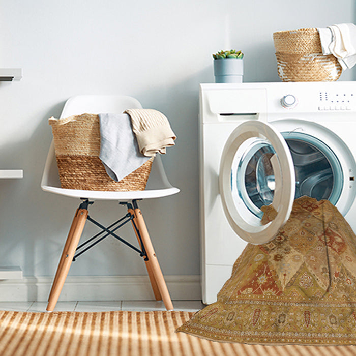 Machine Washable Industrial Modern Mahogany Brown Rug in a Washing Machine, wshurb3047