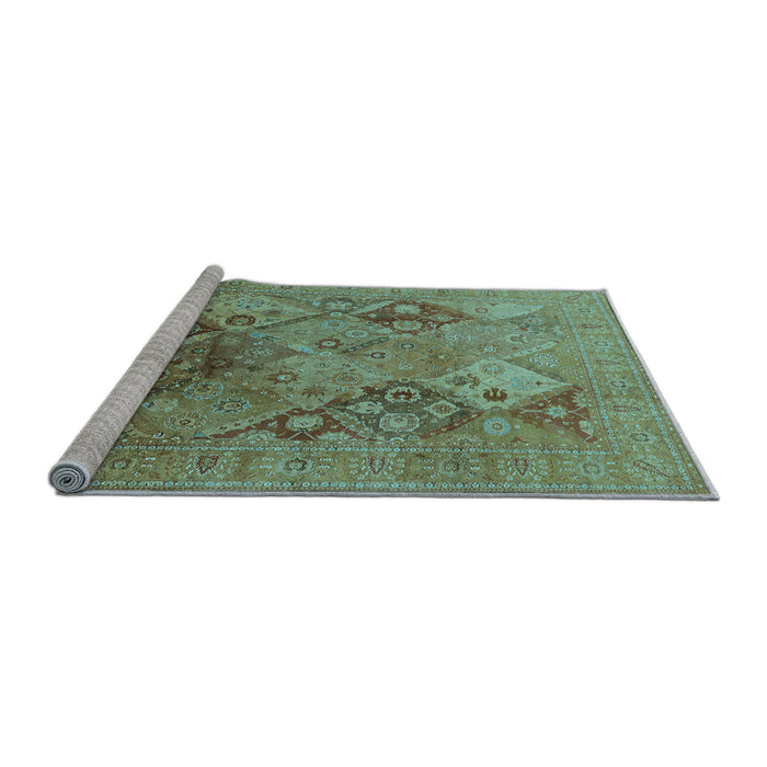 Sideview of Machine Washable Oriental Light Blue Industrial Rug, wshurb3047lblu