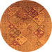 Round Oriental Orange Industrial Rug, urb3047org