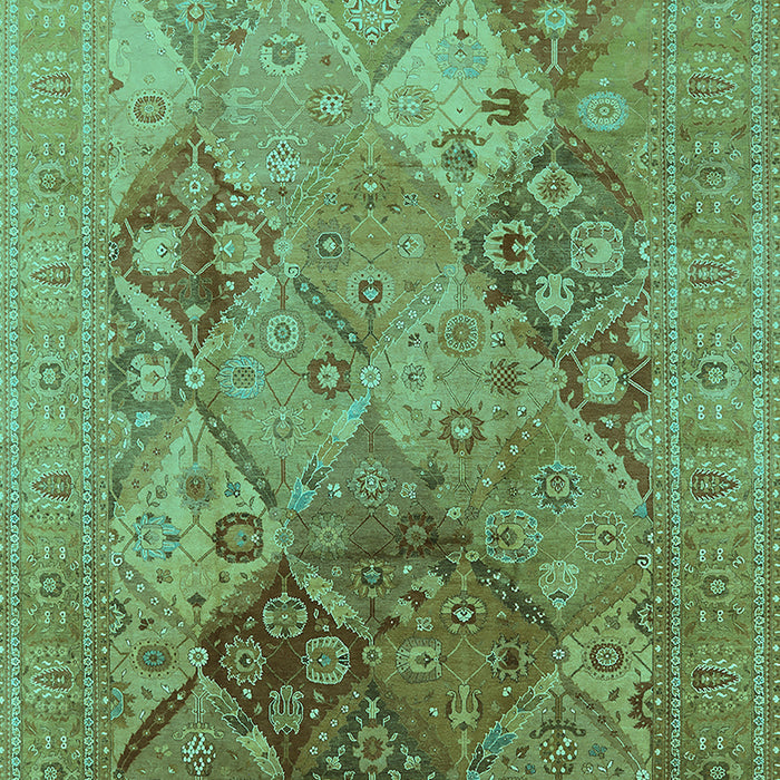 Machine Washable Oriental Turquoise Industrial Area Rugs, wshurb3047turq