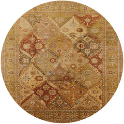 Round Machine Washable Industrial Modern Mahogany Brown Rug, wshurb3047
