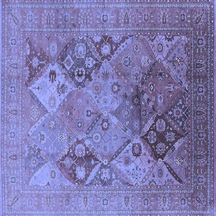 Square Oriental Blue Industrial Rug, urb3047blu