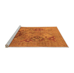 Sideview of Machine Washable Oriental Orange Industrial Area Rugs, wshurb3047org