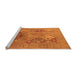 Sideview of Machine Washable Oriental Orange Industrial Area Rugs, wshurb3047org