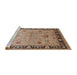 Sideview of Machine Washable Industrial Modern Sienna Brown Rug, wshurb3048