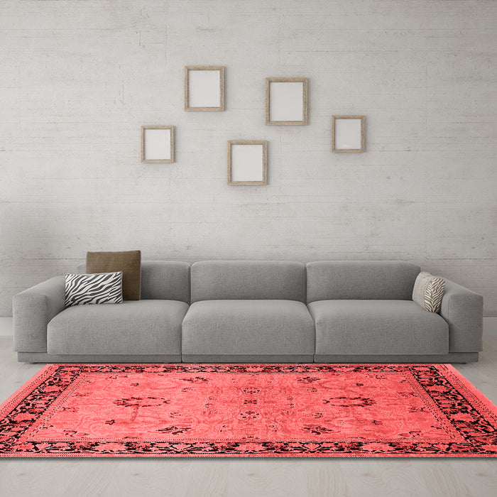 Industrial Red Washable Rugs