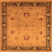 Square Oriental Orange Industrial Rug, urb3048org