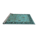 Sideview of Machine Washable Oriental Light Blue Industrial Rug, wshurb3048lblu