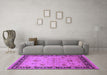 Machine Washable Oriental Purple Industrial Area Rugs in a Living Room, wshurb3048pur