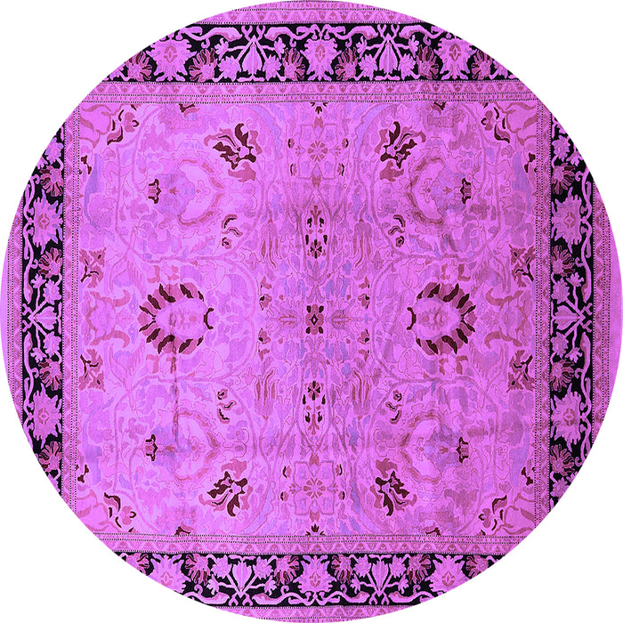 Round Oriental Purple Industrial Rug, urb3048pur