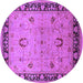 Round Oriental Purple Industrial Rug, urb3048pur