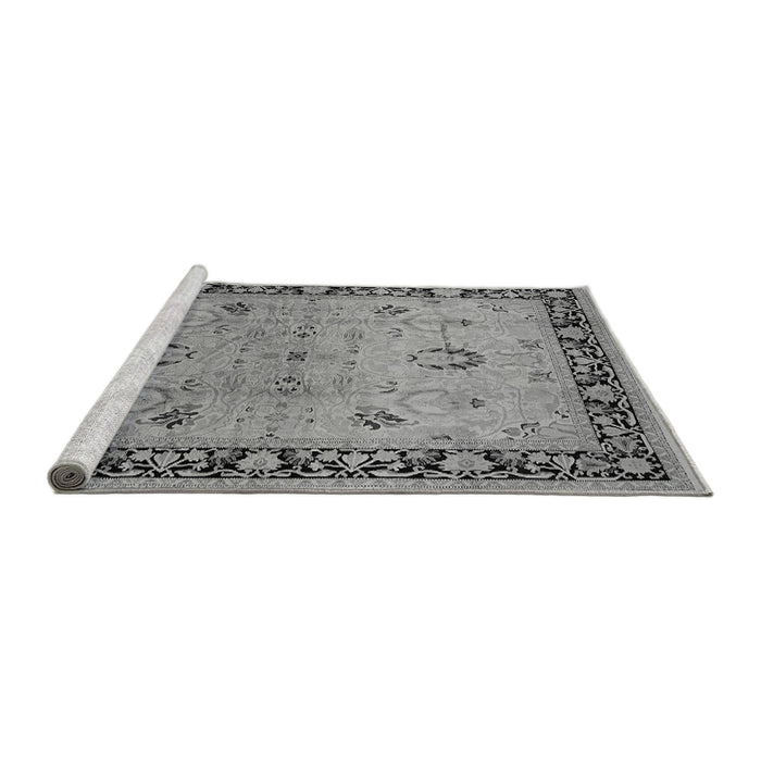 Sideview of Machine Washable Oriental Gray Industrial Rug, wshurb3048gry