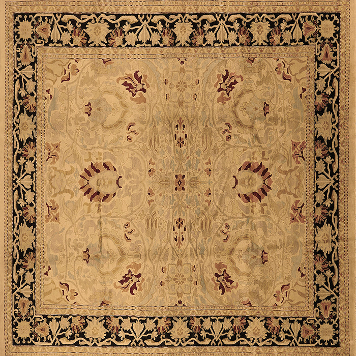 Square Machine Washable Oriental Brown Industrial Rug, wshurb3048brn