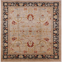 Square Mid-Century Modern Sienna Brown Oriental Rug, urb3048