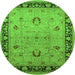 Round Oriental Green Industrial Rug, urb3048grn