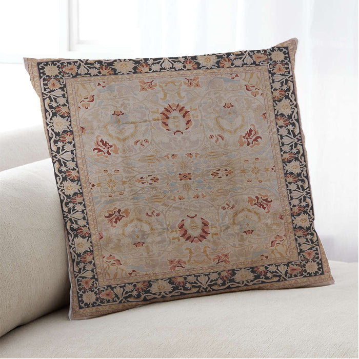 Lifestyle Image of Mid-Century Modern Urban Square Sienna Brown Throw Pillow, 18 inch by 18 inch, pwurb3048