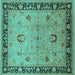 Square Oriental Turquoise Industrial Rug, urb3048turq