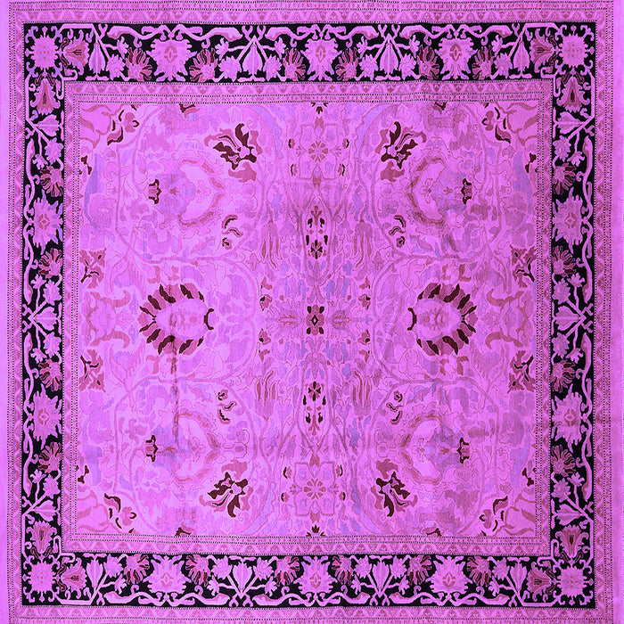 Square Machine Washable Oriental Purple Industrial Area Rugs, wshurb3048pur