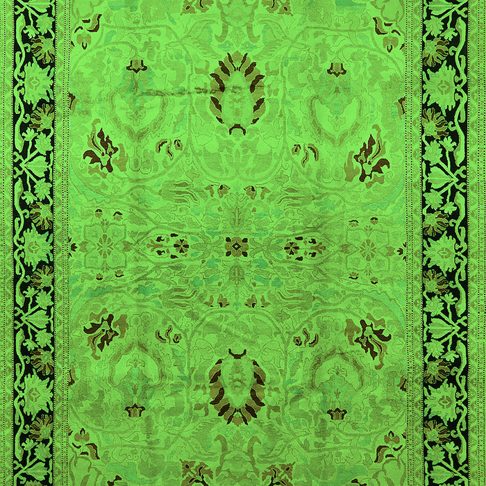 Machine Washable Oriental Green Industrial Area Rugs, wshurb3048grn