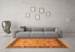 Machine Washable Oriental Orange Industrial Area Rugs in a Living Room, wshurb3048org