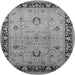 Round Oriental Gray Industrial Rug, urb3048gry