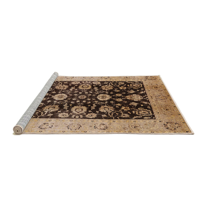 Sideview of Machine Washable Industrial Modern Sangria Brown Rug, wshurb3049