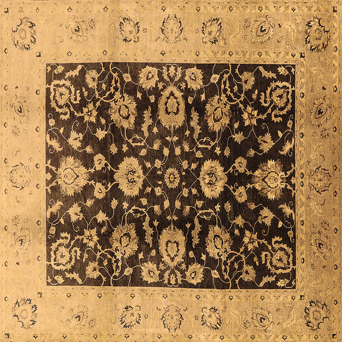 Square Machine Washable Oriental Brown Industrial Rug, wshurb3049brn