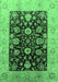 Machine Washable Oriental Emerald Green Industrial Area Rugs, wshurb3049emgrn