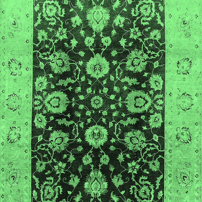 Machine Washable Oriental Emerald Green Industrial Area Rugs, wshurb3049emgrn