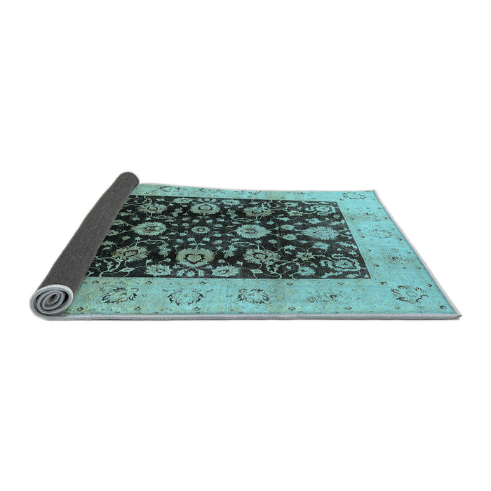 Sideview of Oriental Light Blue Industrial Rug, urb3049lblu
